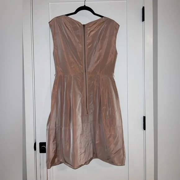 Dice Kayek Light Pink Midi Designer Dress Size 42 Feminine Demure Coquette Silk - Picture 10 of 11